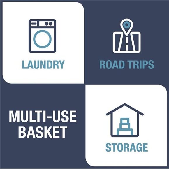 Collapsible Fabric Laundry Basket with Carry Handles, Charcoal/Grey, 2 Pack - Picture 6 of 6